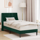 Bed Frame with Headboard Dark Green 90 x 190 cm Velvet