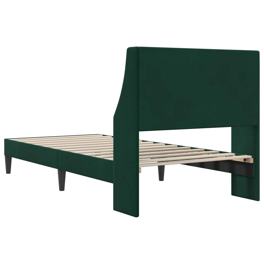 Bedframe met hoofdeinde Donkergroen 90 x 190 cm Fluweel