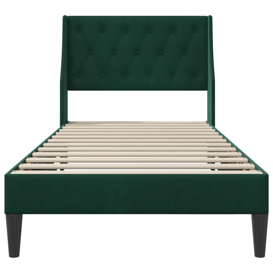 Bedframe met hoofdeinde Donkergroen 90 x 190 cm Fluweel