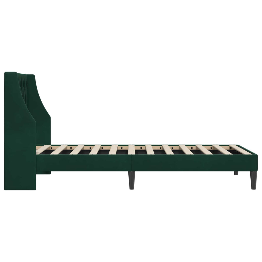 Bedframe met hoofdeinde Donkergroen 90 x 190 cm Fluweel