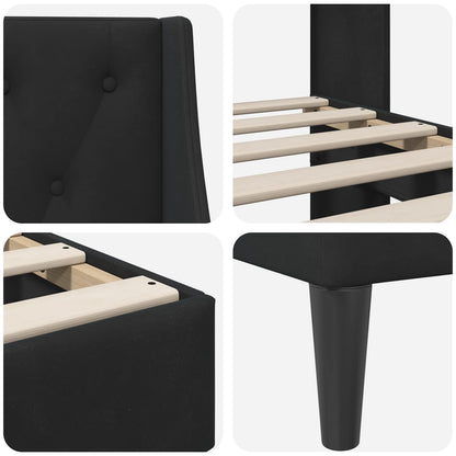 Bedframe met hoofdeinde Zwart 90 x 190 cm Fluweel