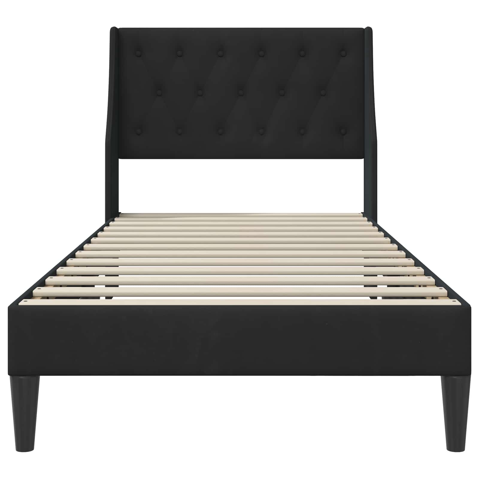 Bedframe met hoofdeinde Zwart 90 x 190 cm Fluweel