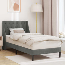 Bedframe met hoofdeinde Donkergrijs 90 x 200 cm Fluweel