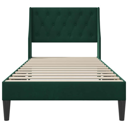 Bedframe met hoofdeinde Donkergroen 90 x 200 cm Fluweel