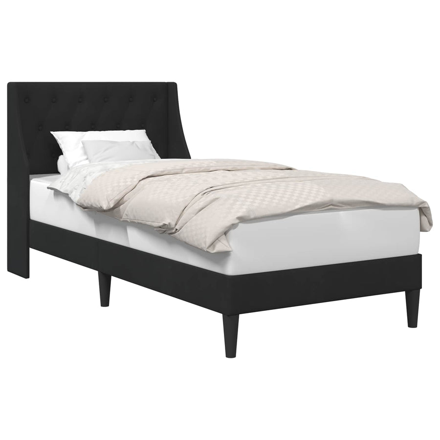 Bedframe met hoofdeinde Zwart 90 x 200 cm Fluweel