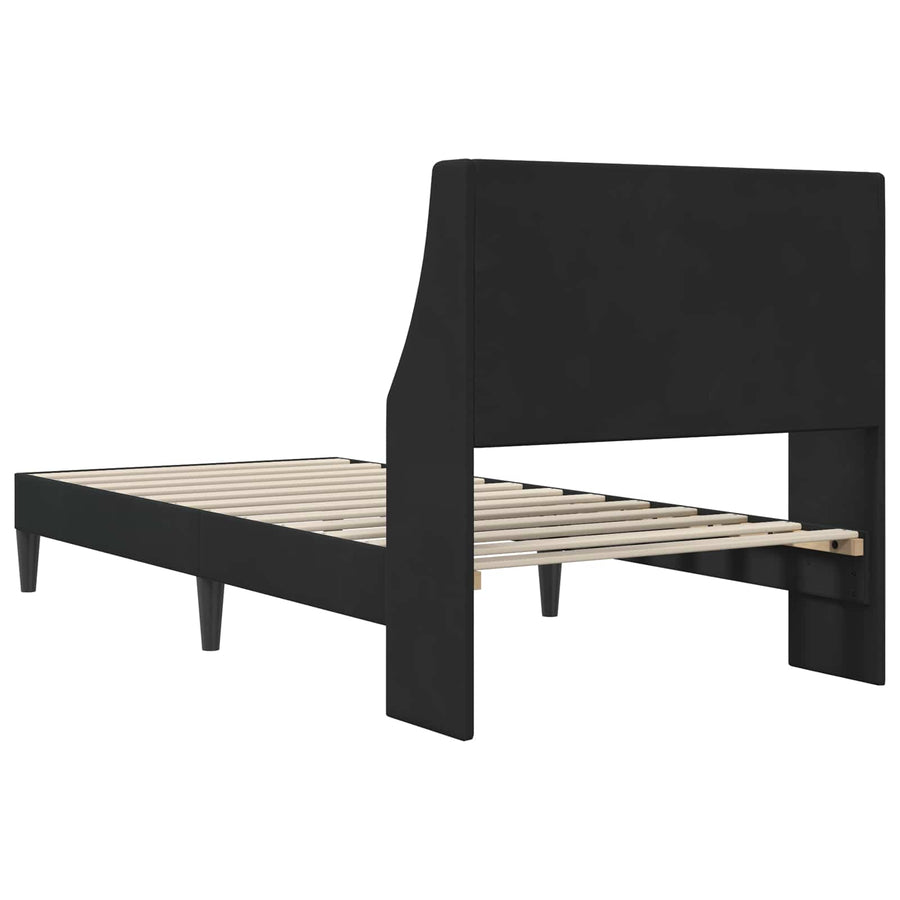 Bedframe met hoofdeinde Zwart 90 x 200 cm Fluweel