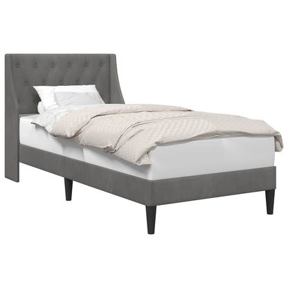 Bedframe met hoofdeinde Donkergrijs 100 x 200 cm Fluweel