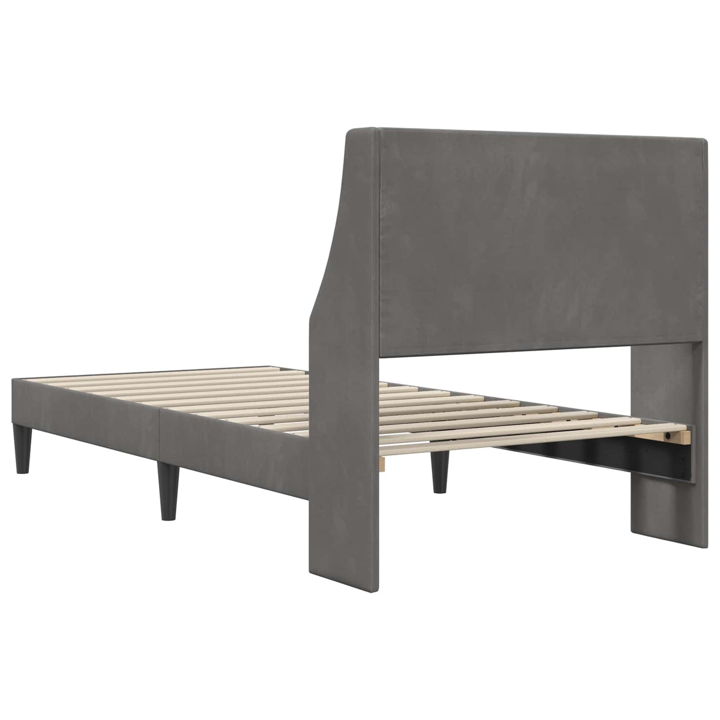 Bedframe met hoofdeinde Donkergrijs 100 x 200 cm Fluweel