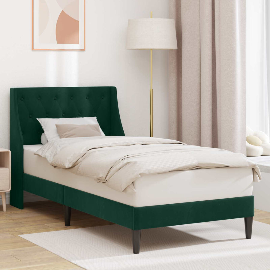 Bedframe met hoofdeinde Donkergroen 100 x 200 cm Fluweel