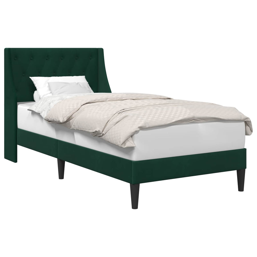 Bedframe met hoofdeinde Donkergroen 100 x 200 cm Fluweel