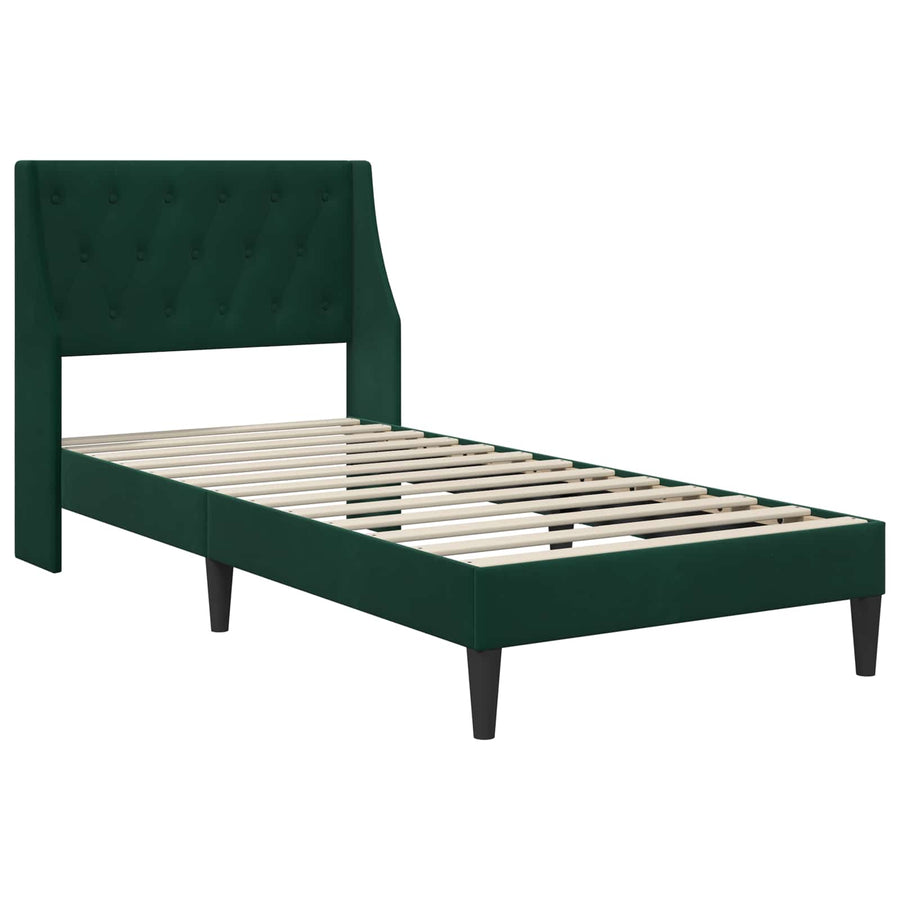 Bedframe met hoofdeinde Donkergroen 100 x 200 cm Fluweel