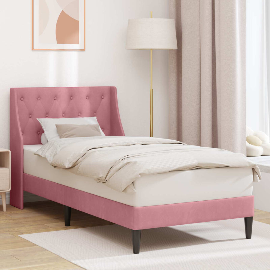 Bedframe met hoofdeinde Roze 100 x 200 cm Fluweel