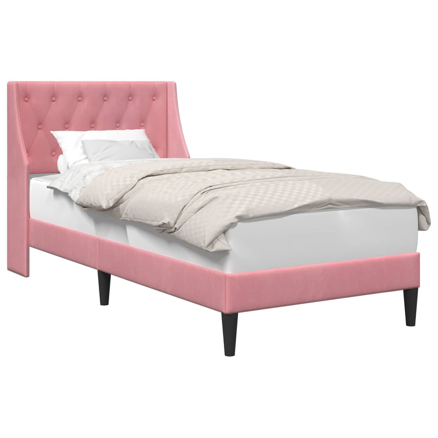 Bedframe met hoofdeinde Roze 100 x 200 cm Fluweel