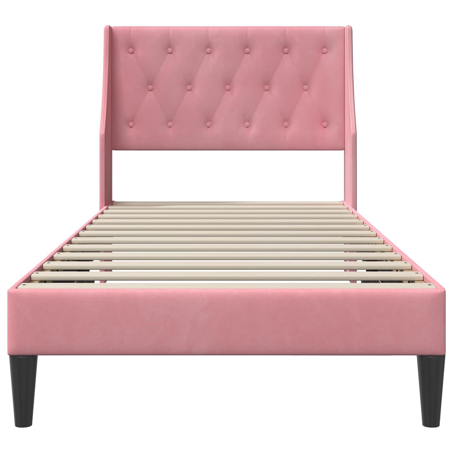 Bedframe met hoofdeinde Roze 100 x 200 cm Fluweel