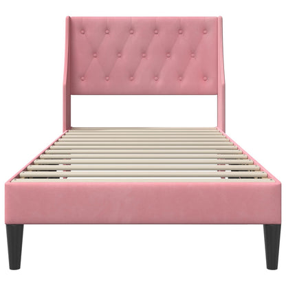Bedframe met hoofdeinde Roze 100 x 200 cm Fluweel