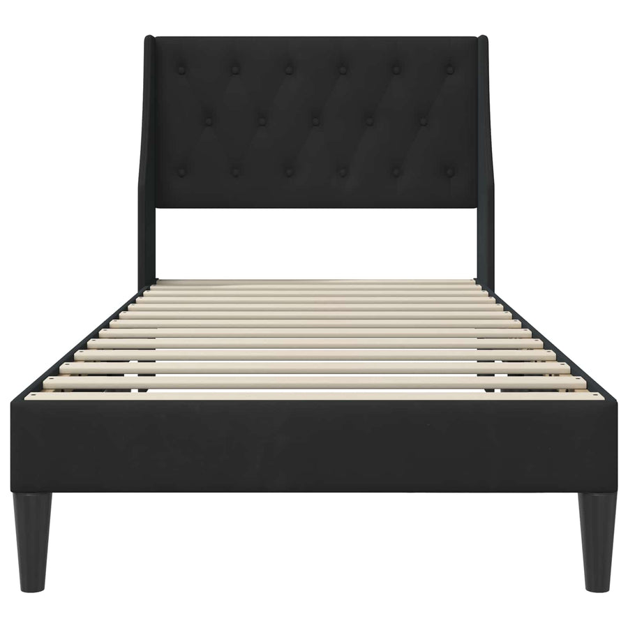 Bedframe met hoofdeinde Zwart 100 x 200 cm Fluweel