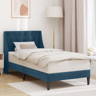 Bedframe 100x200 cm blauw fluweel met hoofdeinde
