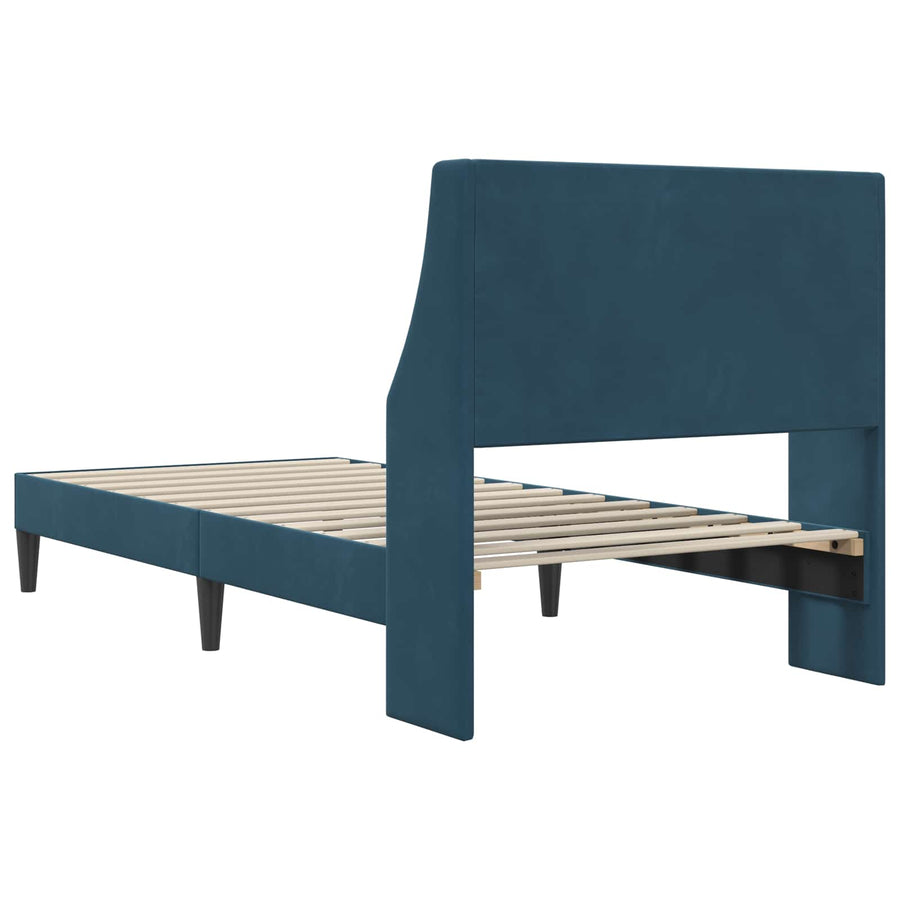 Bedframe met hoofdeinde Blauw 100 x 200 cm Fluweel