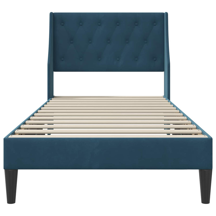 Bedframe met hoofdeinde Blauw 100 x 200 cm Fluweel