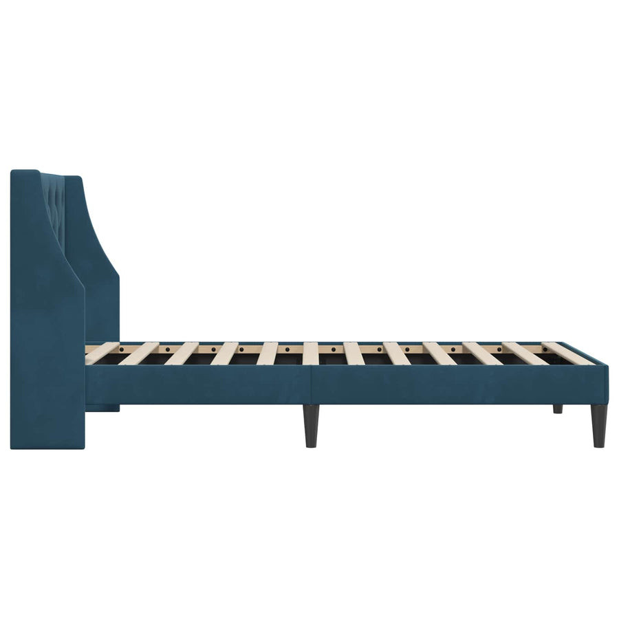 Bedframe met hoofdeinde Blauw 100 x 200 cm Fluweel