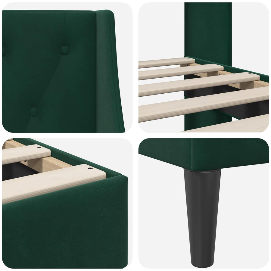 Bedframe met hoofdeinde Donkergroen 120 x 190 cm Fluweel