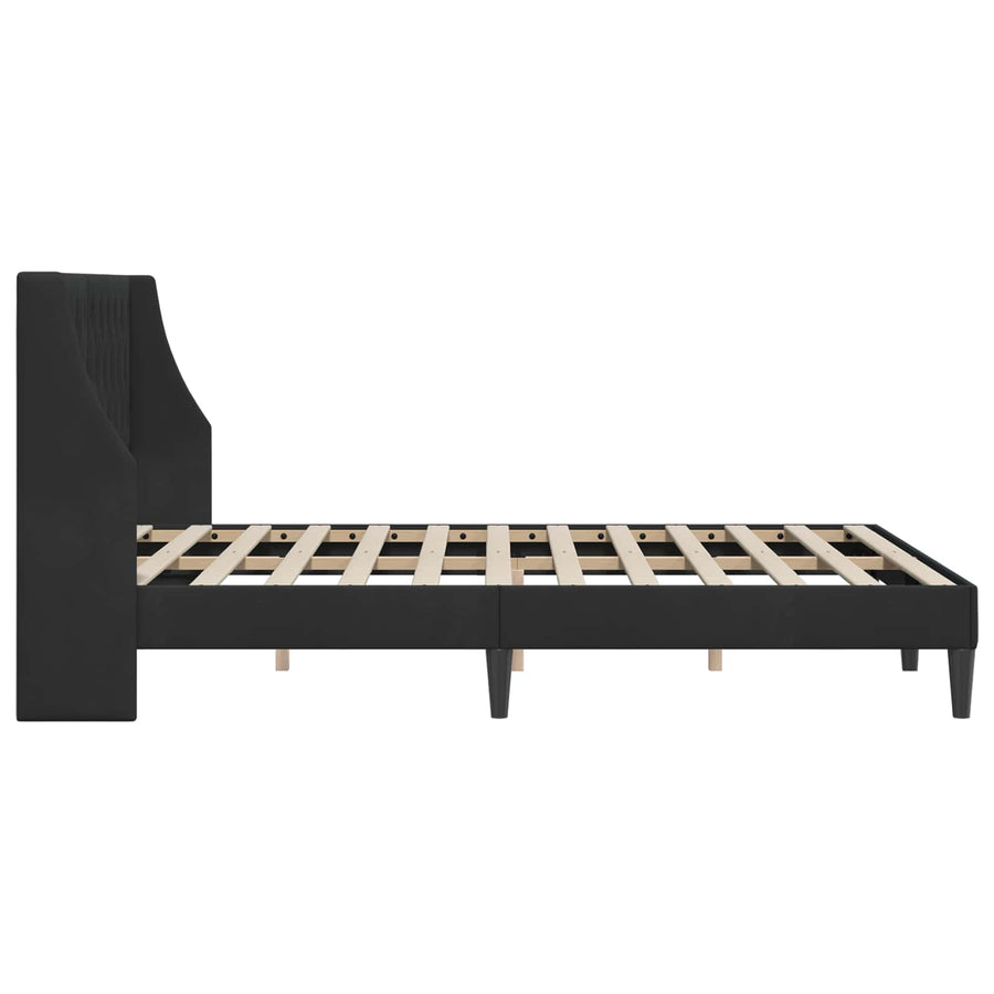 Bedframe met hoofdeinde Zwart 120 x 190 cm Fluweel