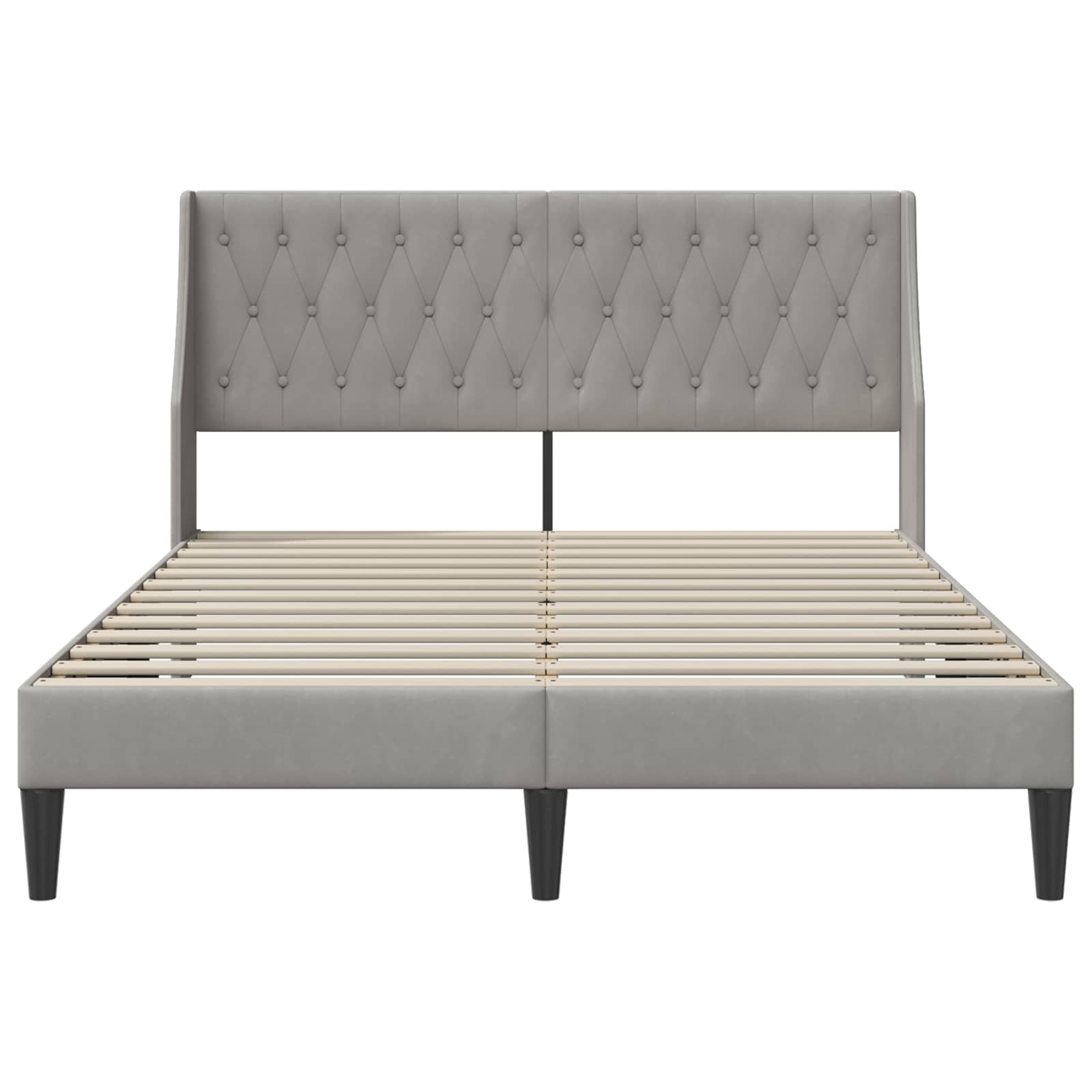 Bedframe met hoofdeinde Lichtgrijs 100 x 200 cm Fluweel