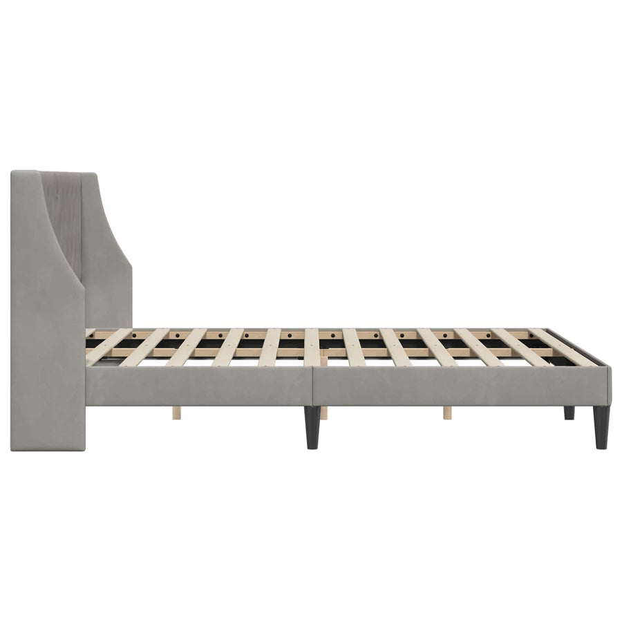Bedframe met hoofdeinde Lichtgrijs 100 x 200 cm Fluweel
