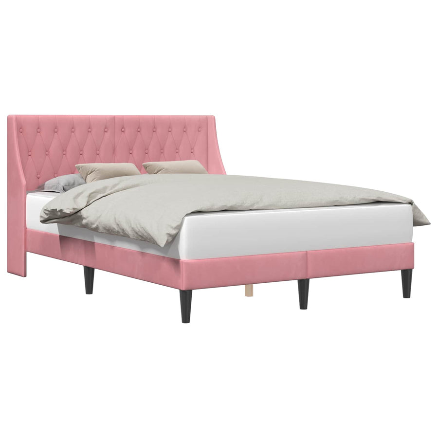 Bedframe met hoofdeinde Roze 120 x 200 cm Fluweel