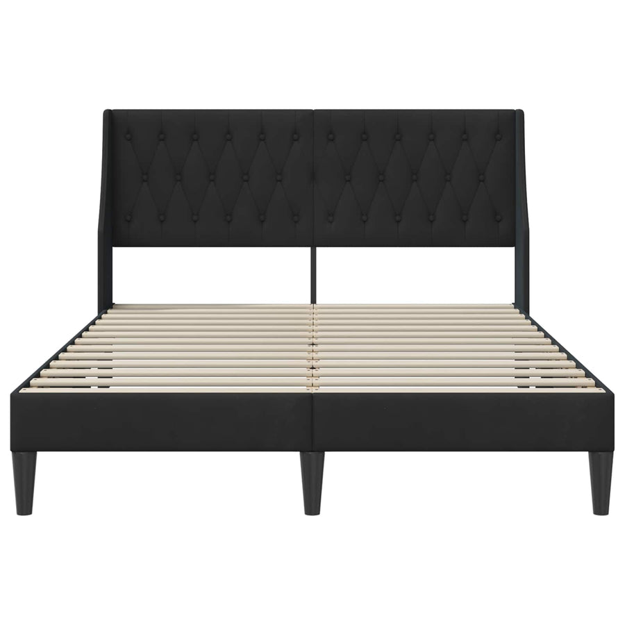 Bedframe met hoofdeinde Zwart 120 x 200 cm Fluweel