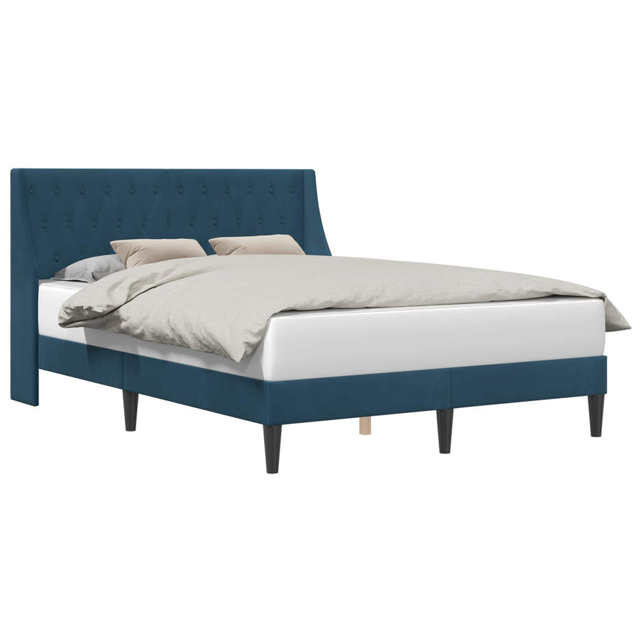 Bedframe met hoofdeinde Blauw 120 x 200 cm Fluweel
