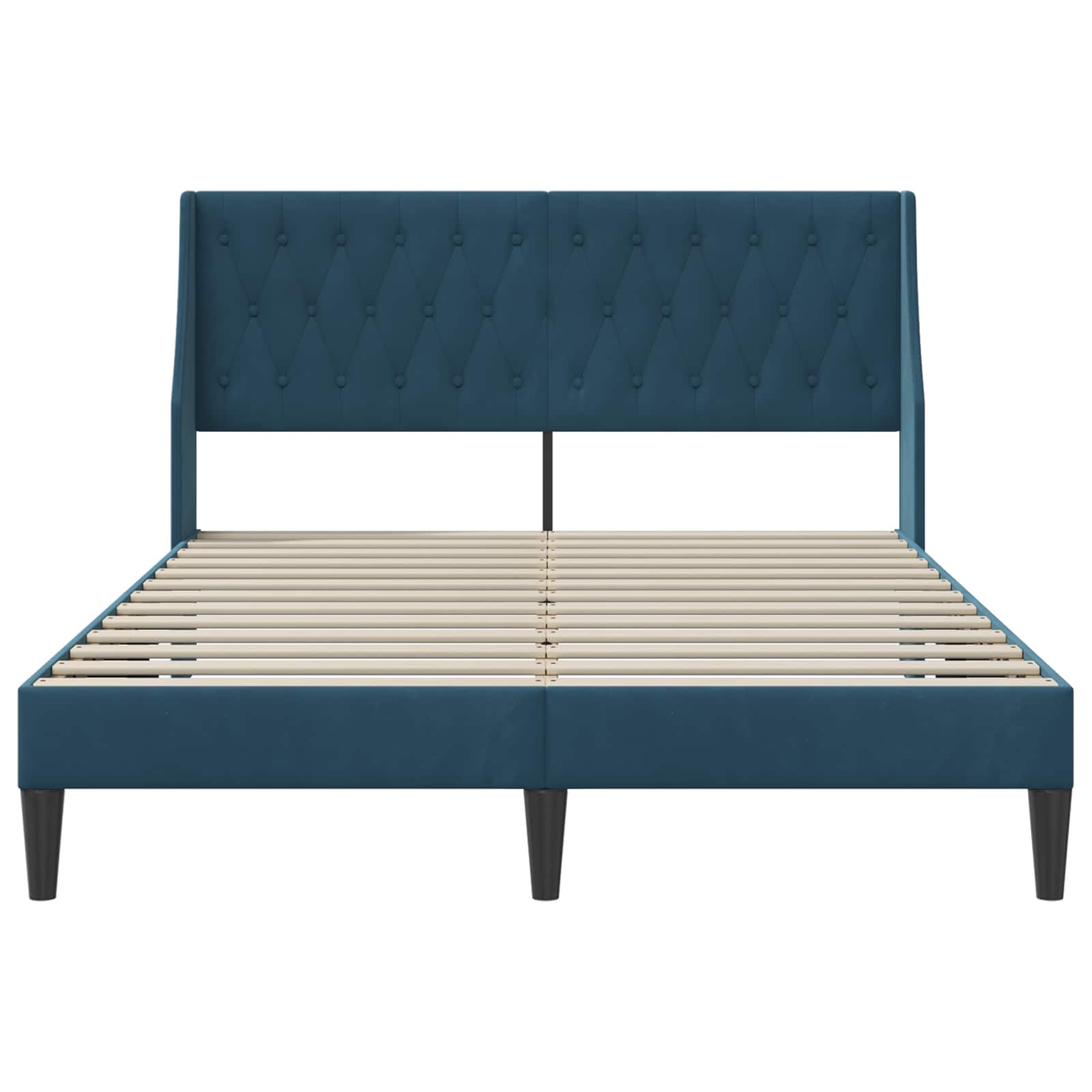 Bedframe met hoofdeinde Blauw 120 x 200 cm Fluweel