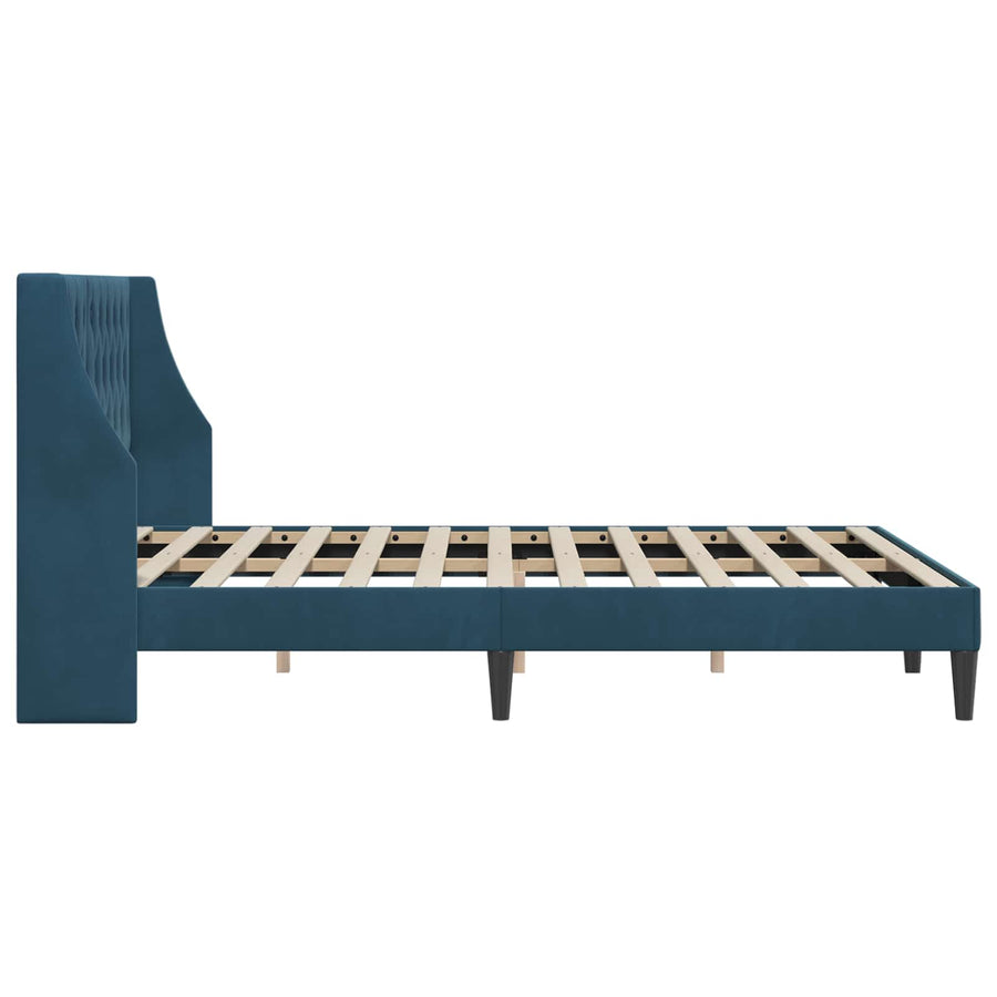 Bedframe met hoofdeinde Blauw 120 x 200 cm Fluweel