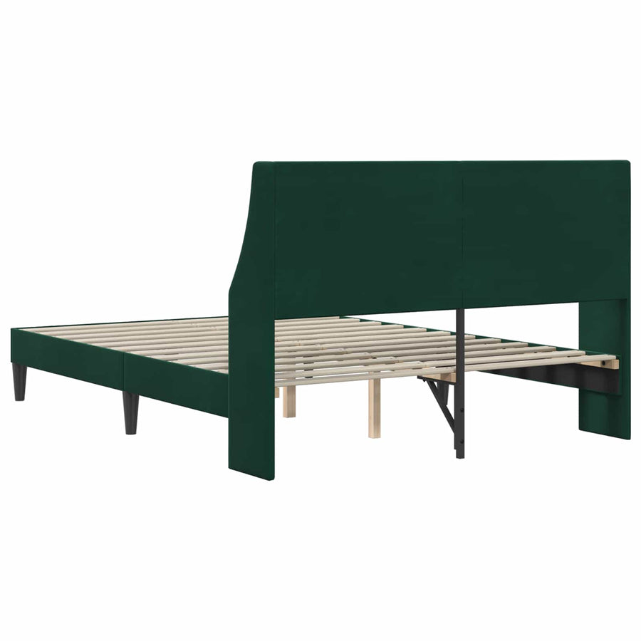Bedframe met hoofdeinde Donkergroen 140 x 190 cm Fluweel