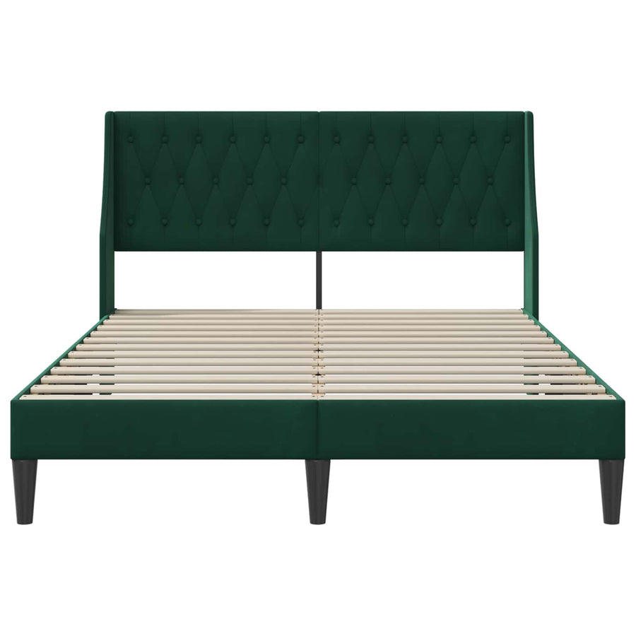 Bedframe met hoofdeinde Donkergroen 140 x 190 cm Fluweel