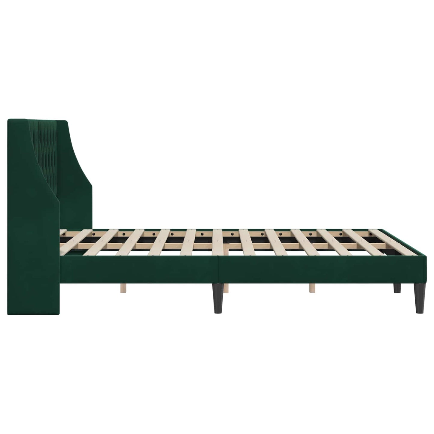 Bedframe met hoofdeinde Donkergroen 140 x 190 cm Fluweel