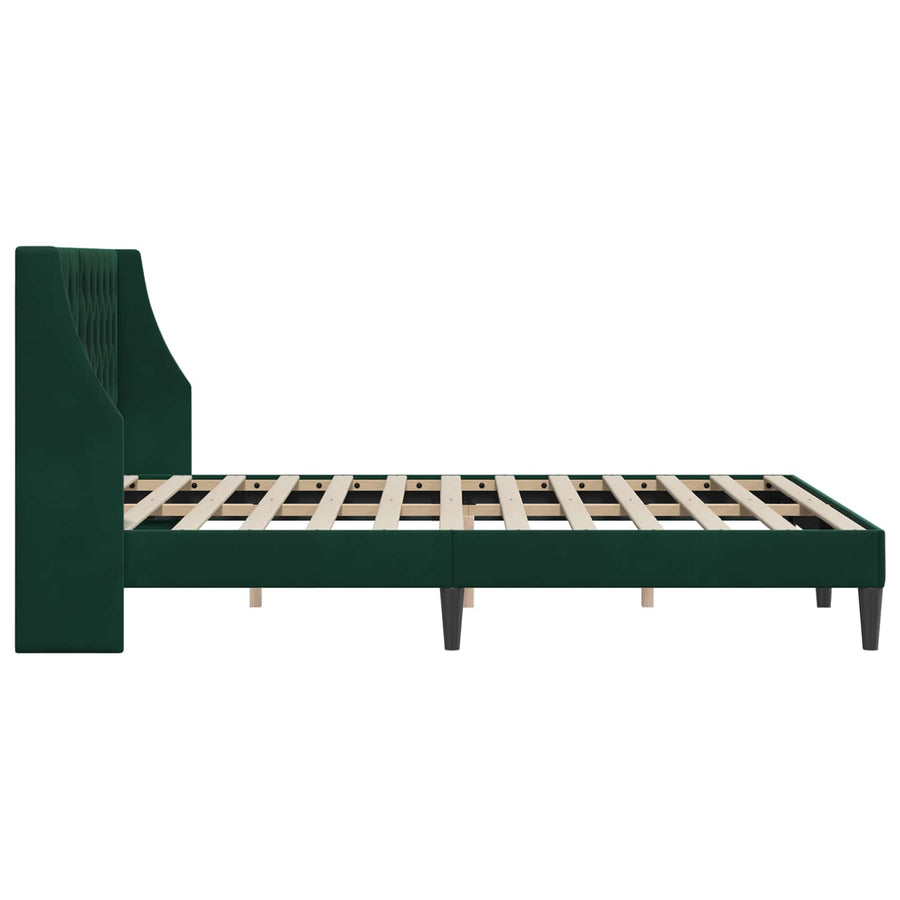 Bedframe met hoofdeinde Donkergroen 140 x 190 cm Fluweel
