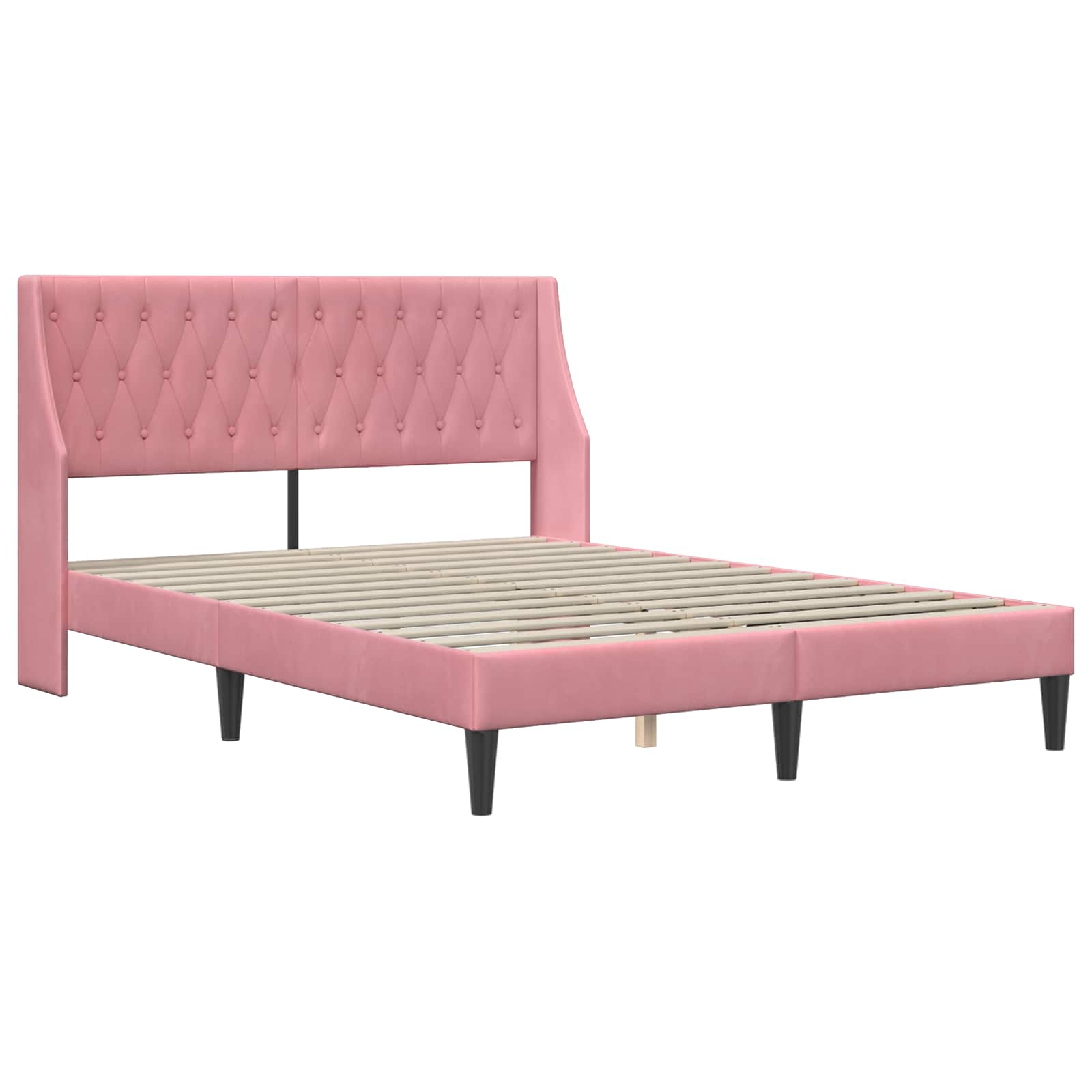 Bedframe met hoofdeinde Roze 140 x 190 cm Fluweel