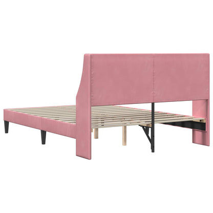 Bedframe met hoofdeinde Roze 140 x 190 cm Fluweel