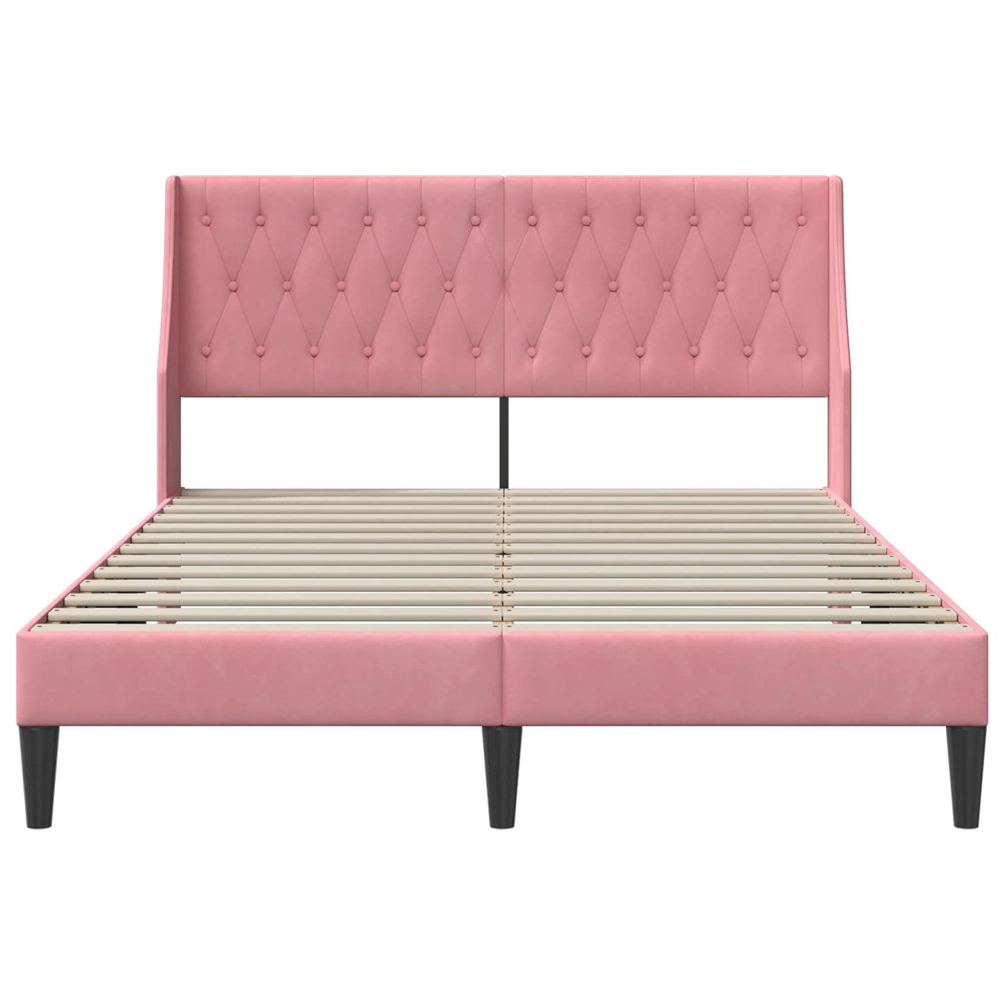 Bedframe met hoofdeinde Roze 140 x 190 cm Fluweel