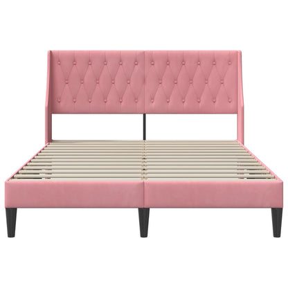 Bedframe met hoofdeinde Roze 140 x 190 cm Fluweel