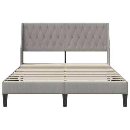 Bedframe met hoofdeinde Lichtgrijs 140 x 200 cm Fluweel