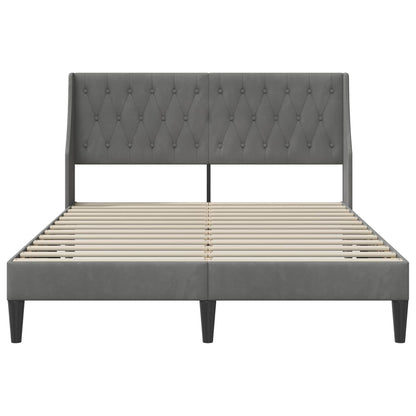 Bedframe met hoofdeinde Donkergrijs 140 x 200 cm Fluweel