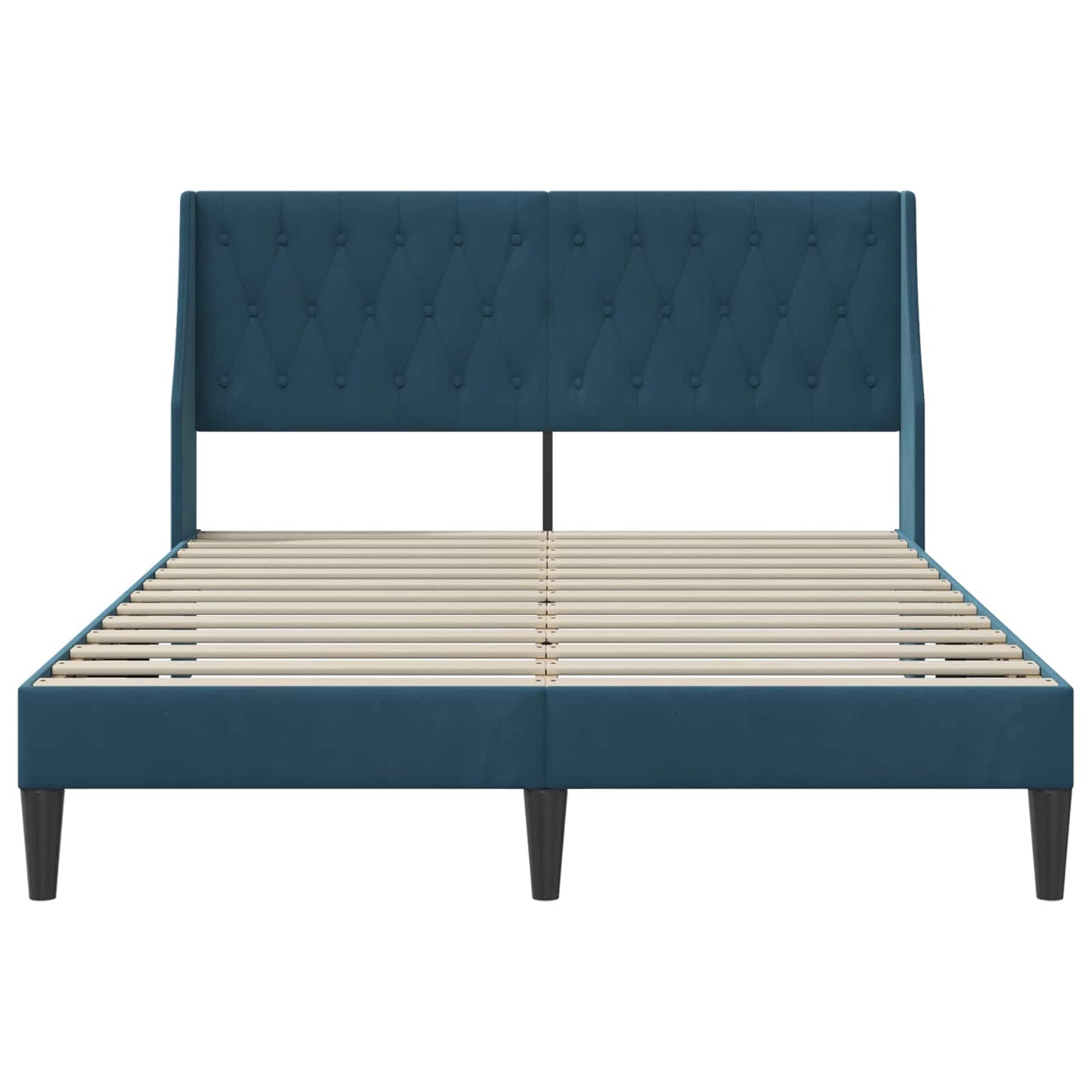 Bedframe met hoofdeinde Blauw 140 x 200 cm Fluweel