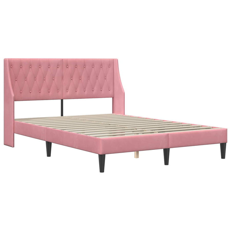 Bedframe met hoofdeinde Roze 160 x 200 cm Fluweel