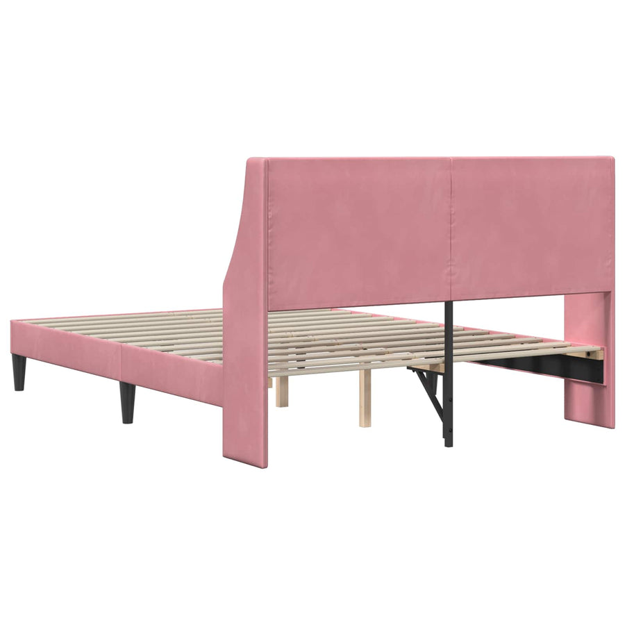 Bedframe met hoofdeinde Roze 160 x 200 cm Fluweel