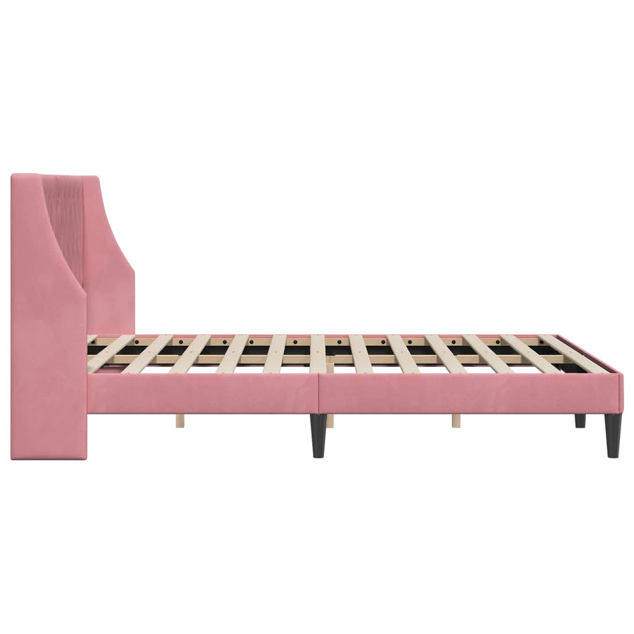 Bedframe met hoofdeinde Roze 160 x 200 cm Fluweel