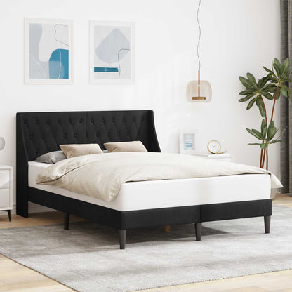 Bedframe met hoofdeinde Zwart 160 x 200 cm Fluweel