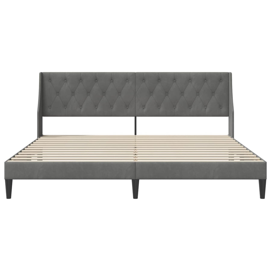 Bedframe met hoofdeinde Donkergrijs 180 x 200 cm Fluweel