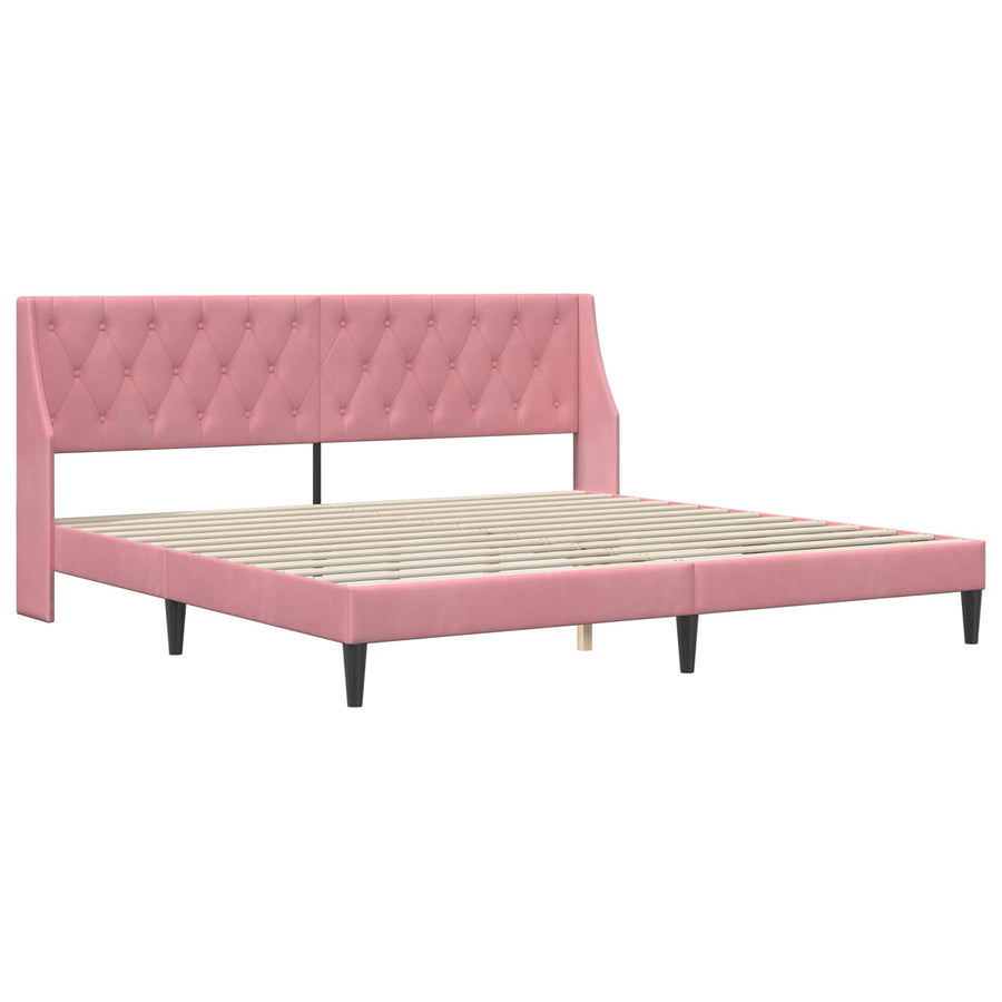 Bedframe met hoofdeinde Roze 180 x 200 cm Fluweel